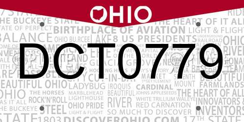 DCT0779 Ohio License Plate