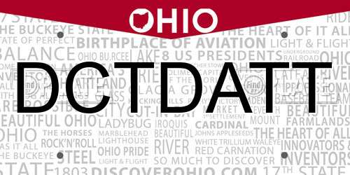 DCTDATT Ohio License Plate