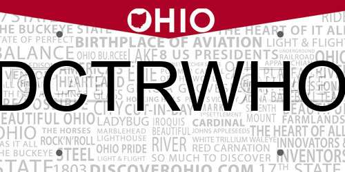 DCTRWHO Ohio License Plate