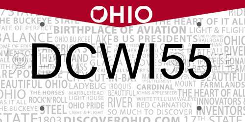 DCWI55 Ohio License Plate