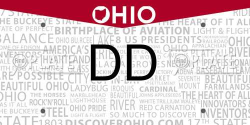 DD Ohio License Plate
