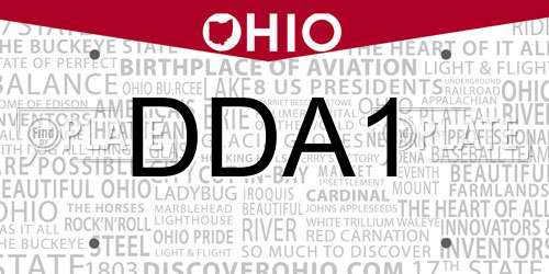 DDA1 Ohio License Plate