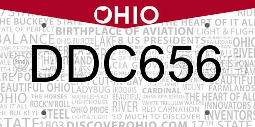 DDC656 Ohio License Plate