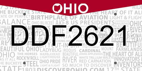 DDF2621 Ohio License Plate