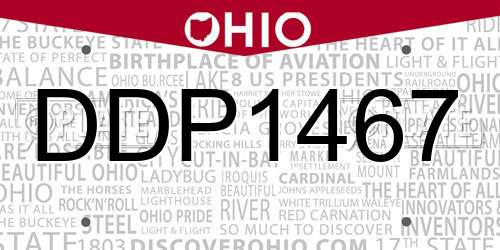 DDP1467 Ohio License Plate