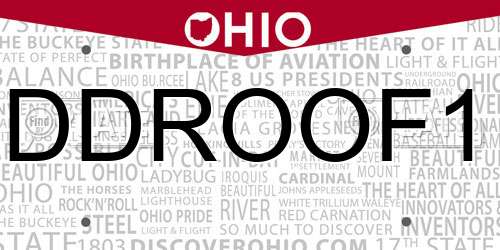 DDROOF1 Ohio License Plate