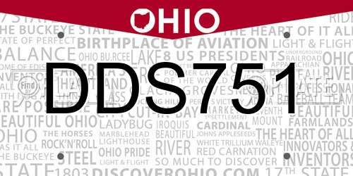 DDS751 Ohio License Plate