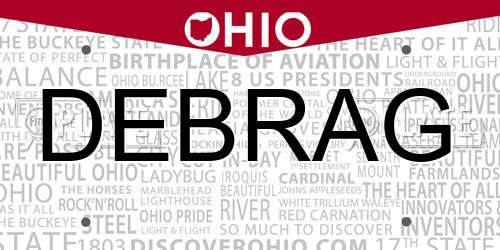 DEBRAG Ohio License Plate