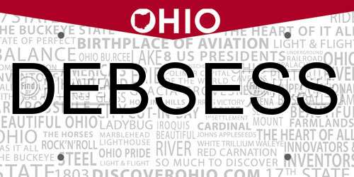 DEBSESS Ohio License Plate