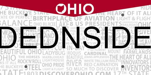 DEDNSIDE Ohio License Plate