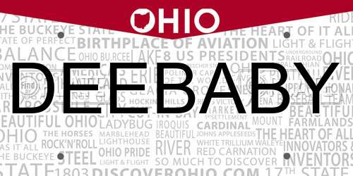 DEEBABY Ohio License Plate
