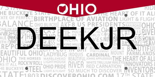 DEEKJR Ohio License Plate
