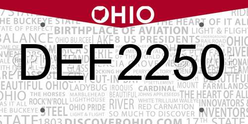 DEF2250 Ohio License Plate