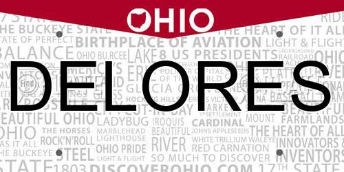 DELORES Ohio License Plate