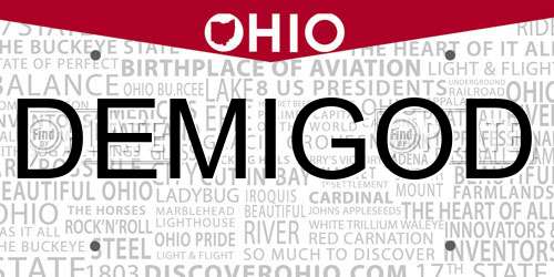 DEMIGOD Ohio License Plate