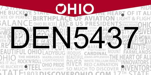 DEN5437 Ohio License Plate