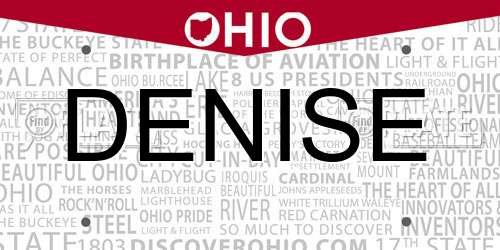 DENISE Ohio License Plate