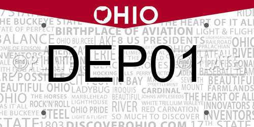 DEP01 Ohio License Plate