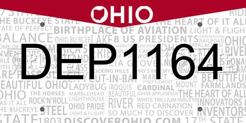 DEP1164 Ohio License Plate