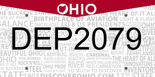 DEP2079 Ohio License Plate