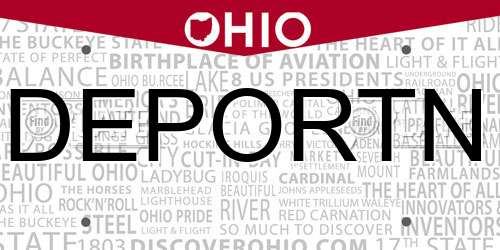 DEPORTN Ohio License Plate