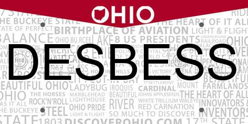 DESBESS Ohio License Plate