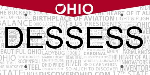 DESSESS Ohio License Plate