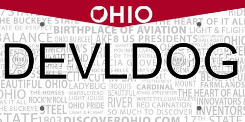 DEVLDOG Ohio License Plate