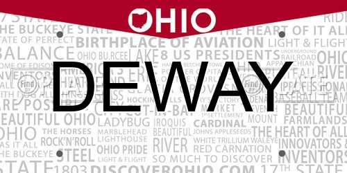 DEWAY Ohio License Plate