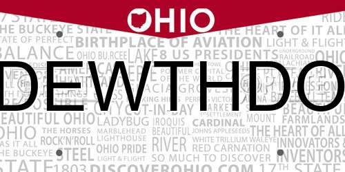 DEWTHDO Ohio License Plate