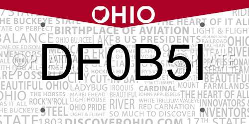 DF0B5I Ohio License Plate