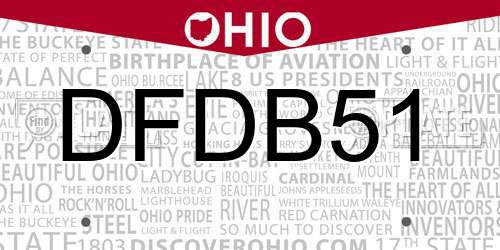 DFDB51 Ohio License Plate