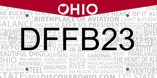 DFFB23 Ohio License Plate