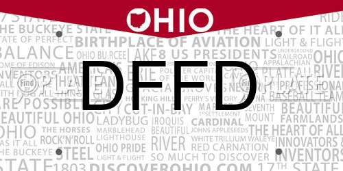 DFFD Ohio License Plate
