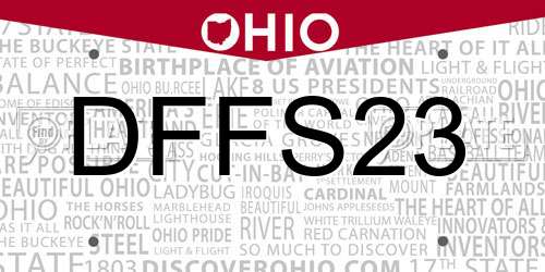 DFFS23 Ohio License Plate