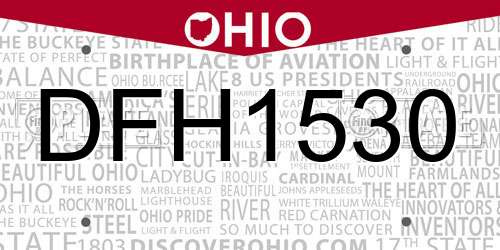 DFH1530 Ohio License Plate