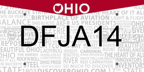 DFJA14 Ohio License Plate