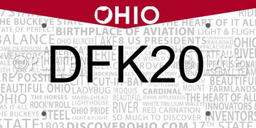 DFK20 Ohio License Plate
