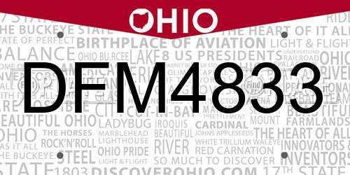 DFM4833 Ohio License Plate