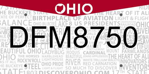 DFM8750 Ohio License Plate