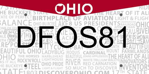 DFOS81 Ohio License Plate