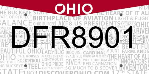 DFR8901 Ohio License Plate