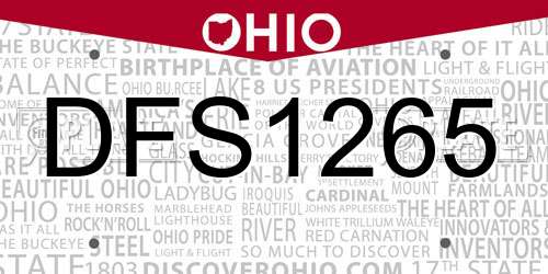 DFS1265 Ohio License Plate