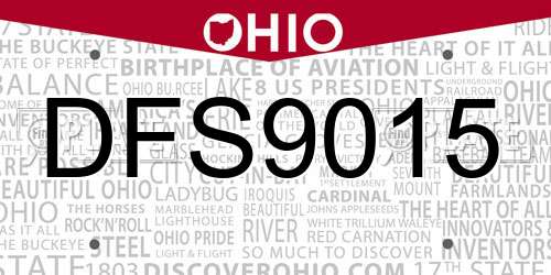 DFS9015 Ohio License Plate