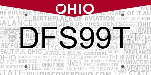 DFS99T Ohio License Plate