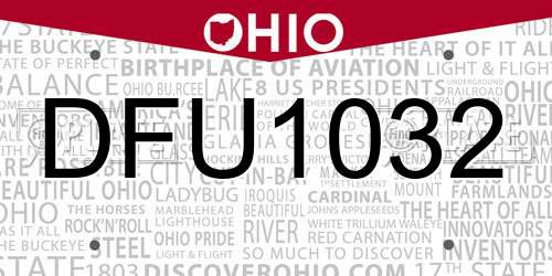 DFU1032 Ohio License Plate