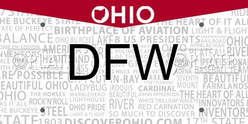 DFW Ohio License Plate