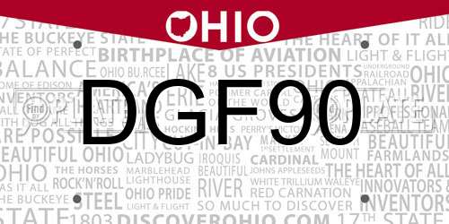 DGF90 Ohio License Plate