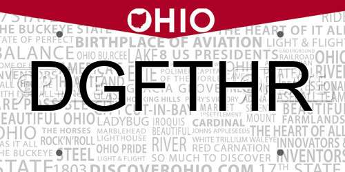 DGFTHR Ohio License Plate
