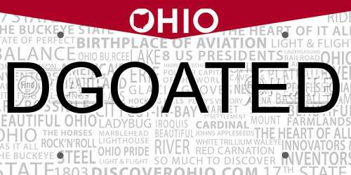 DGOATED Ohio License Plate